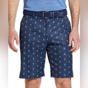 NWT Walter Hagen Navy Blue Palm Club Print Golf Casual 10” Shorts  - Size 30”